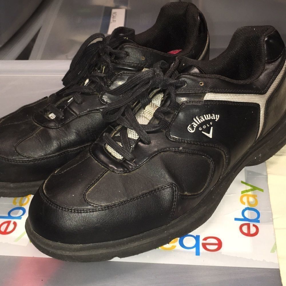 Black Callaway featherlite golf cleats shoes-10